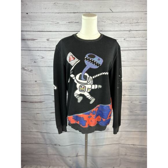 Bass Other - Bass by Ron Bass Crewneck Sweatshirt Mens S Graphic Astronaut Rare Pullover